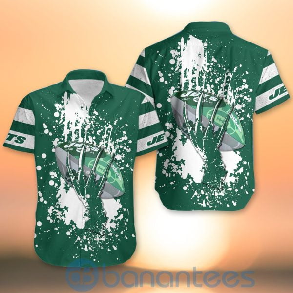 New York Jets Skull Hand NFL Football Team Logo Ball 3D All Over Printed Shirt Product Photo