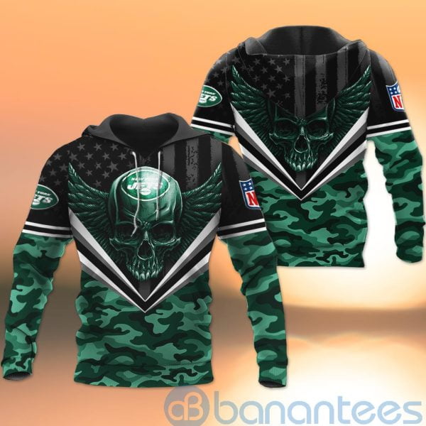 New York Jets Skull Wings 3D All Over Printed Shirt Product Photo