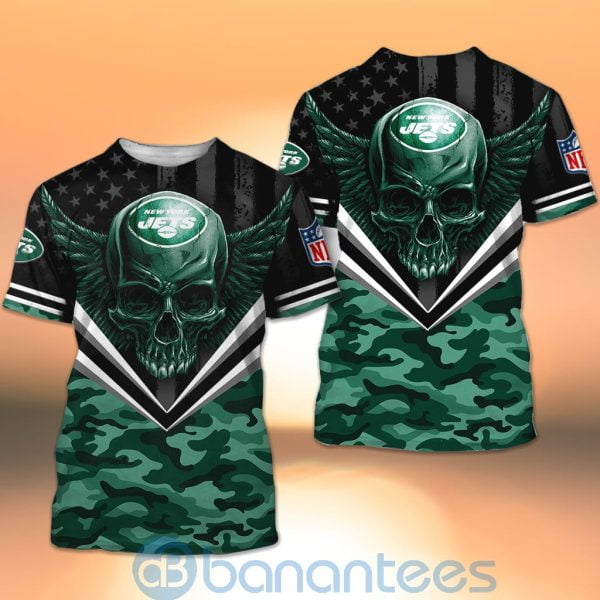 New York Jets Skull Wings 3D All Over Printed Shirt Product Photo