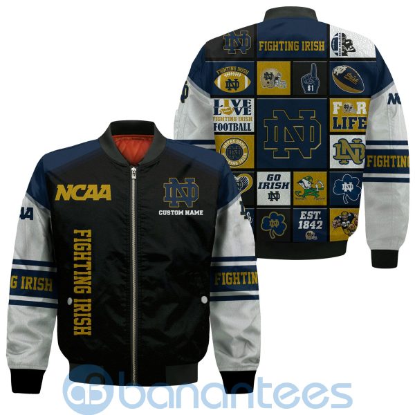 Notre Dame Fighting Irish Custom Name Bomber Jacket Product Photo