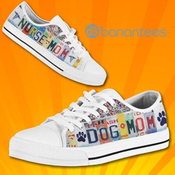 Nurse Dog Mom Colorful Low Top Canvas Shoes Product Photo