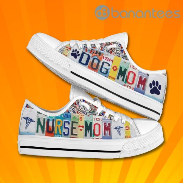 Nurse Dog Mom Colorful Low Top Canvas Shoes Product Photo
