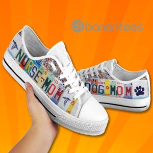 Nurse Dog Mom Colorful Low Top Canvas Shoes Product Photo