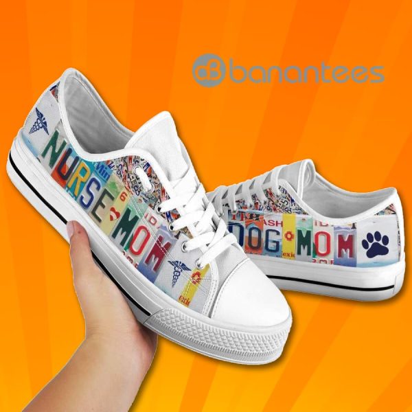Nurse Dog Mom Colorful Low Top Canvas Shoes Product Photo