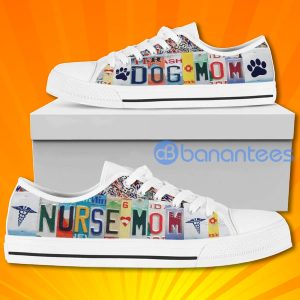 Nurse Dog Mom Colorful Low Top Canvas Shoes Product Photo