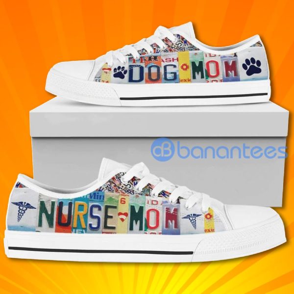 Nurse Dog Mom Colorful Low Top Canvas Shoes Product Photo