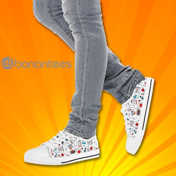 Nurse Life Nurse Icons Lovely Design Graphic Low Top Canvas Shoes Product Photo
