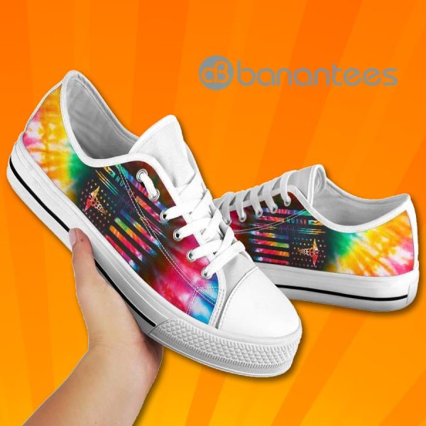 Nurse Tie Dye Flag Lovely Design Graphic Low Top Canvas Shoes Product Photo