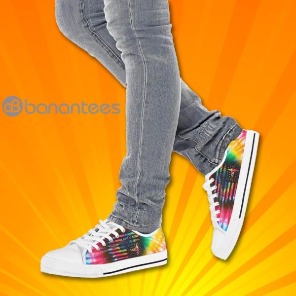 Nurse Tie Dye Flag Lovely Design Graphic Low Top Canvas Shoes Product Photo