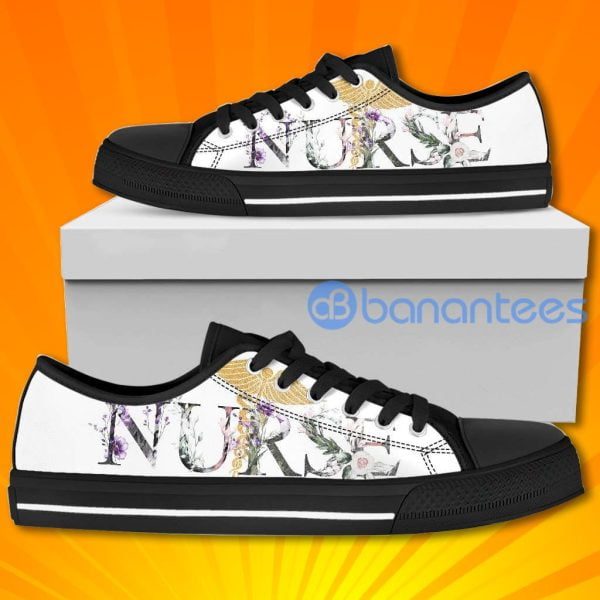 Nursing Nurse Flower Lovely Design Graphic Low Top Canvas Shoes Product Photo