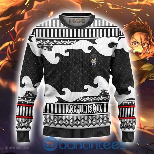 Obanai Iguro Anime Ugly Christmas Sweater Demon Slayer Chibi All Over Printed Product Photo
