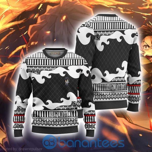Obanai Iguro Anime Ugly Christmas Sweater Demon Slayer Chibi All Over Printed Product Photo