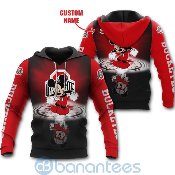 Ohio State Buckeyes Disney Mickey Mouse In Water Custom Name 3D All Over Printed Shirt Product Photo