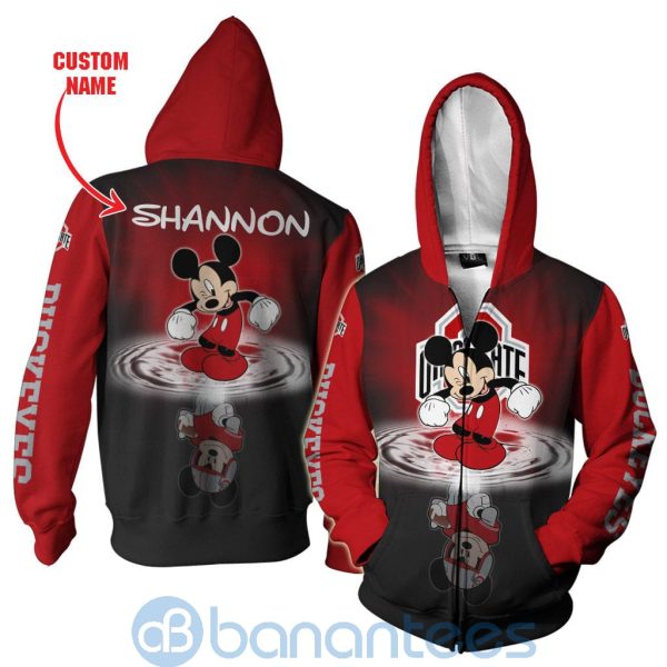 Ohio State Buckeyes Disney Mickey Mouse In Water Custom Name 3D All Over Printed Shirt Product Photo