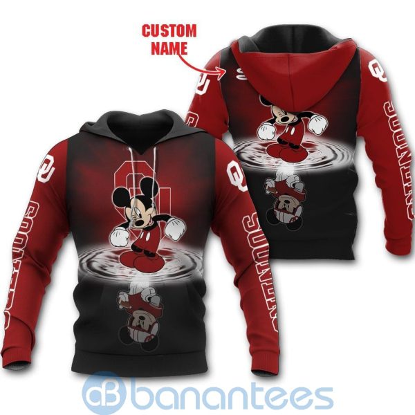 Oklahoma Sooners Disney Mickey Mouse In Water Custom Name 3D All Over Printed Shirt Product Photo