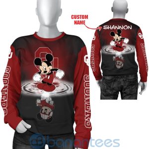 Oklahoma Sooners Disney Mickey Mouse In Water Custom Name 3D All Over Printed Shirt Product Photo