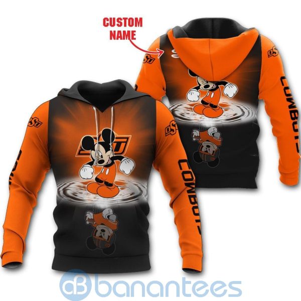 Oklahoma State Cowboys Disney Mickey Mouse In Water Custom Name 3D All Over Printed Shirt Product Photo