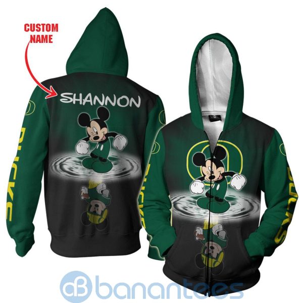 Oregon Ducks Disney Mickey Mouse In Water Custom Name 3D All Over Printed Shirt Product Photo