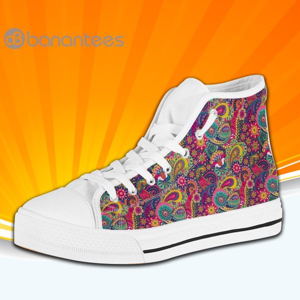 Paisley Henna Watercolor High Top Canvas Shoes Sneakers For Men And Women Product Photo