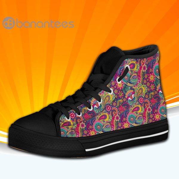 Paisley Henna Watercolor High Top Canvas Shoes Sneakers For Men And Women Product Photo