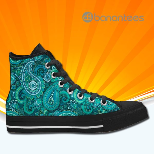 Paisley Pattern High Top Canvas Shoes Sneakers For Men And Women Product Photo