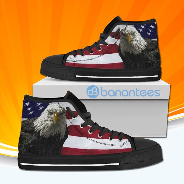 Patriotic American Flag Eagle High Top Canvas Shoes Sneakers Product Photo