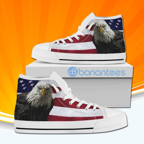 Patriotic American Flag Eagle High Top Canvas Shoes Sneakers Product Photo