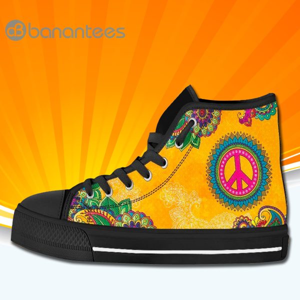Peace Love Hippie High Top Canvas Shoes Sneakers For Men And Women Product Photo