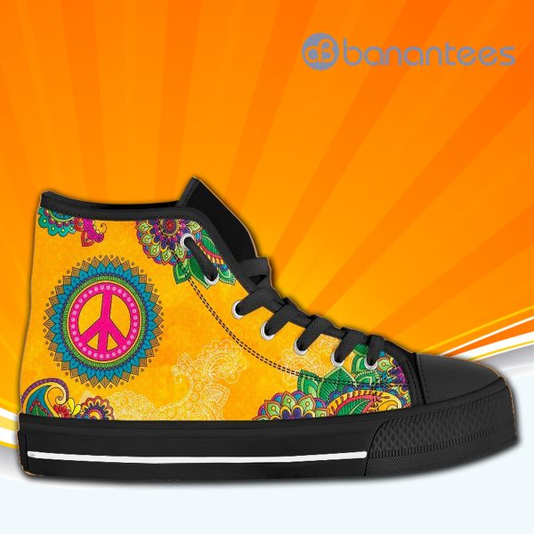 Peace Love Hippie High Top Canvas Shoes Sneakers For Men And Women Product Photo