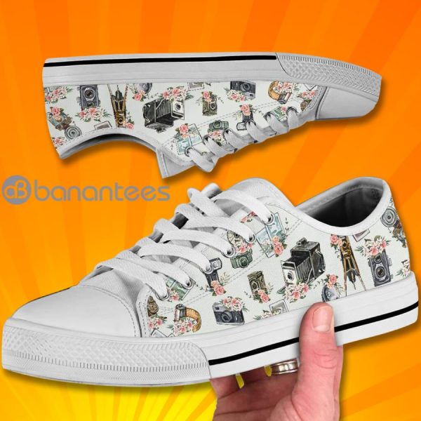 Photographer Flowers Low Top Canvas Shoes Product Photo