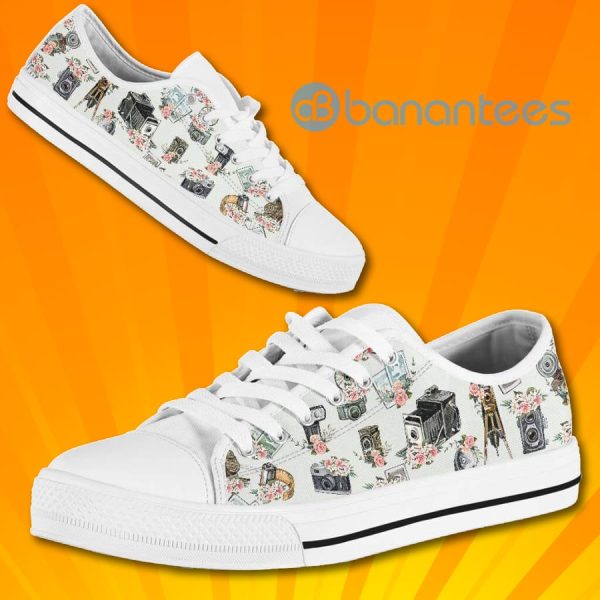 Photographer Flowers Low Top Canvas Shoes Product Photo