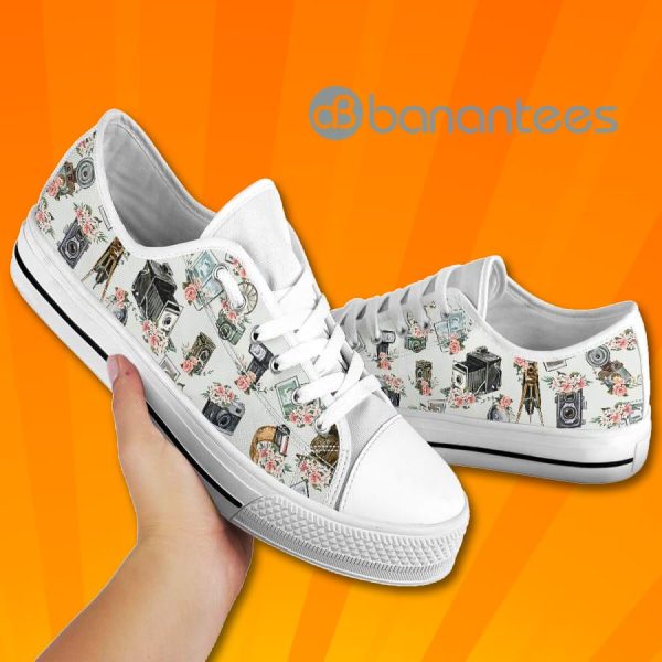 Photographer Flowers Low Top Canvas Shoes Product Photo