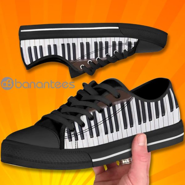 Piano Lovely Design Low Top Canvas Shoes Product Photo
