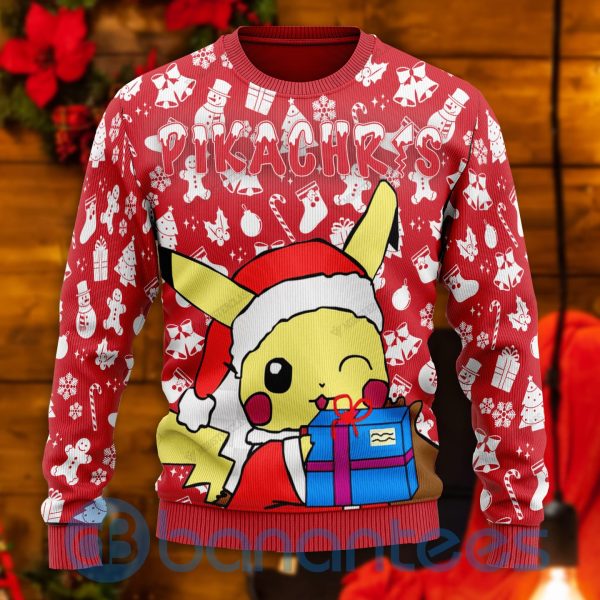 Pikachu Best Gift All Over Printed Ugly Christmas Sweater Product Photo