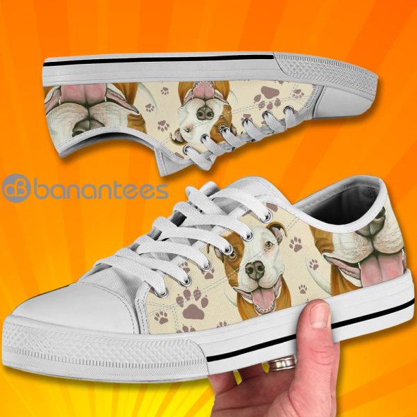 Pitbull Paws Lovely Design Graphic Low Top Canvas Shoes Product Photo