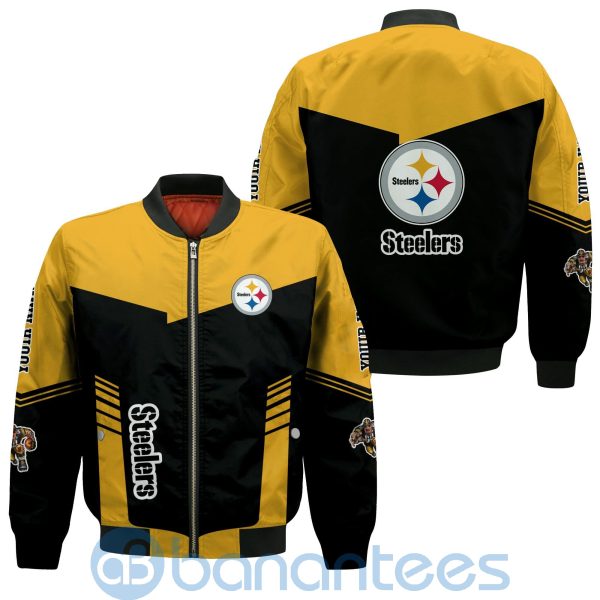 Pittsburgh Steelers American Football Team Logo Custom Name Bomber Jacket Product Photo