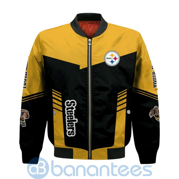 Pittsburgh Steelers American Football Team Logo Custom Name Bomber Jacket Product Photo