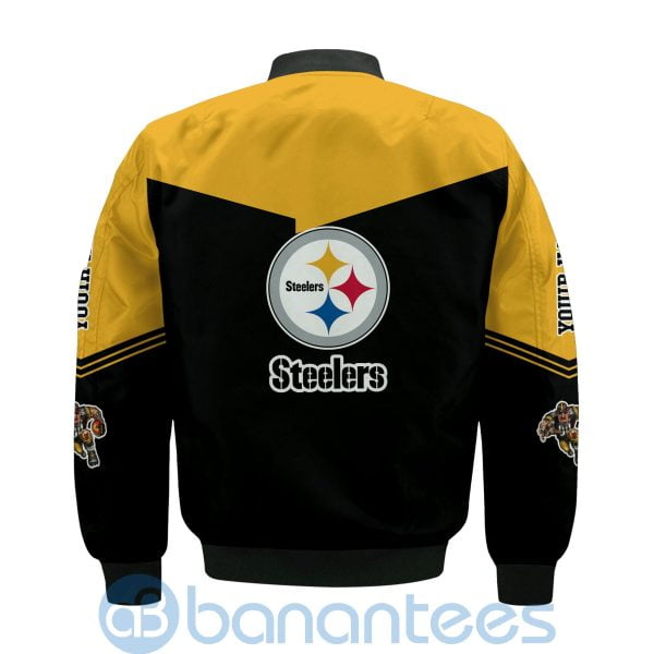 Pittsburgh Steelers American Football Team Logo Custom Name Bomber Jacket Product Photo