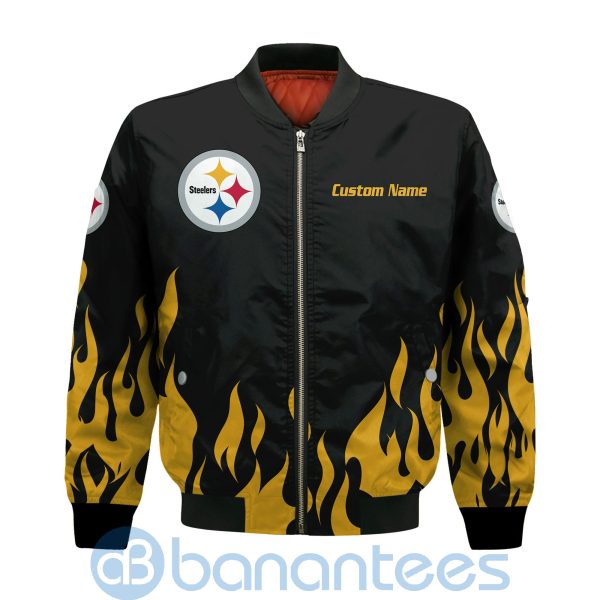Pittsburgh Steelers Football Team Logo Disney Mickey Custom Name Bomber Jacket Product Photo