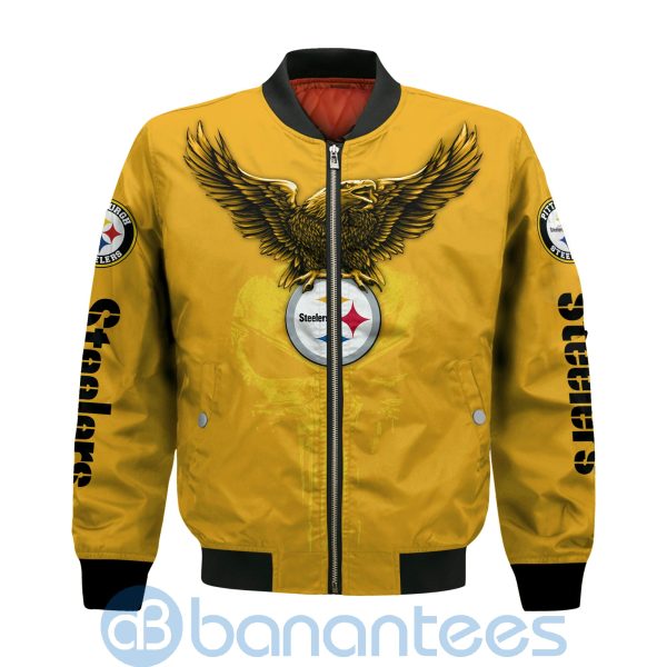Pittsburgh Steelers Logo Eagle Skull Bomber Jacket Product Photo