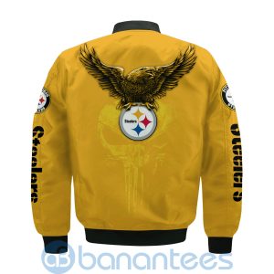 Pittsburgh Steelers Logo Eagle Skull Bomber Jacket Product Photo