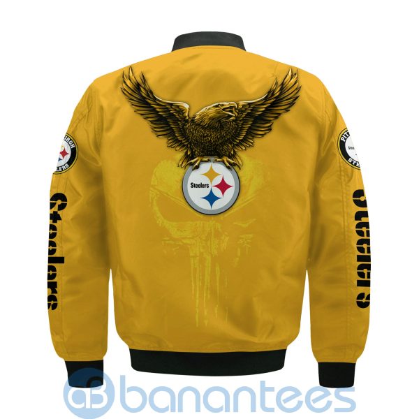 Pittsburgh Steelers Logo Eagle Skull Bomber Jacket Product Photo