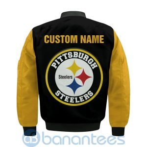Pittsburgh Steelers Make Me Happy American Football Team Logo Custom Name Bomber Jacket Product Photo