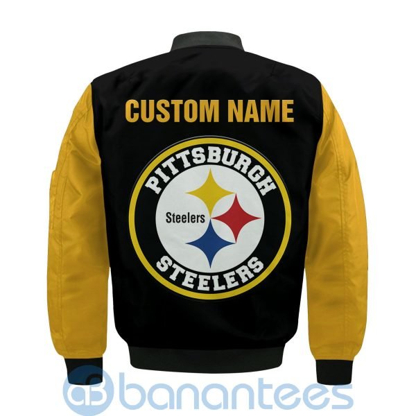 Pittsburgh Steelers Make Me Happy American Football Team Logo Custom Name Bomber Jacket Product Photo
