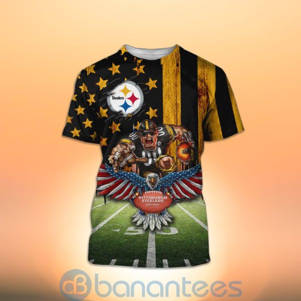 Pittsburgh Steelers Mascot Eagle Custom Name 3D All Over Printed Shirt Product Photo