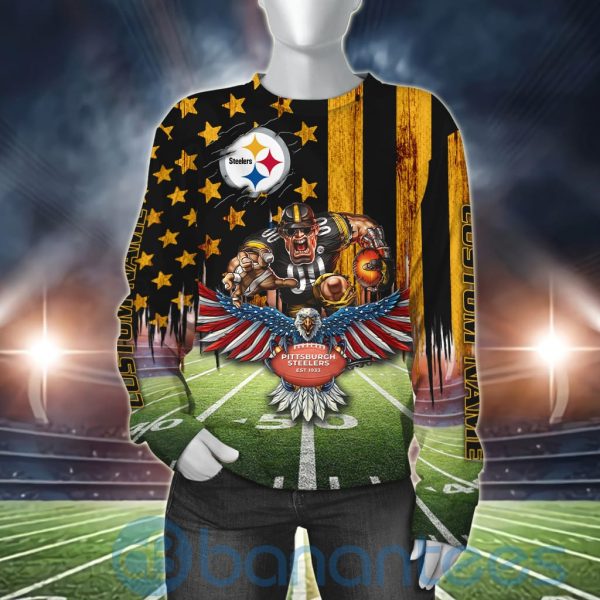 Pittsburgh Steelers Mascot Eagle Custom Name 3D All Over Printed Shirt Product Photo