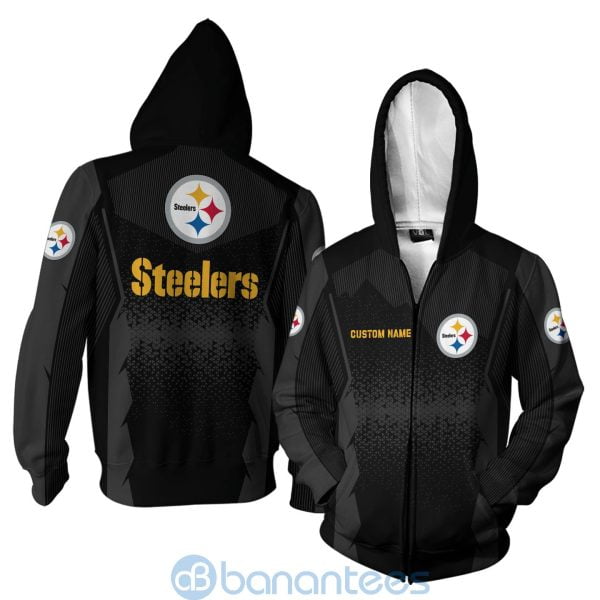 Pittsburgh Steelers NFL Football Team Custom Name Black 3D All Over Printed Shirt Product Photo