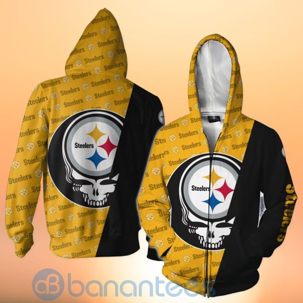Pittsburgh Steelers NFL Team Logo Grateful Dead Design 3D All Over Printed Shirt Product Photo