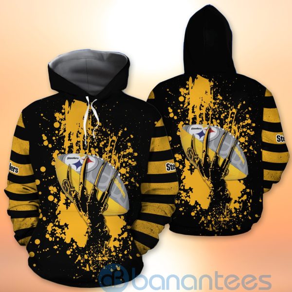 Pittsburgh Steelers Skull Hand NFL Football Team Logo Ball 3D All Over Printed Shirt Product Photo