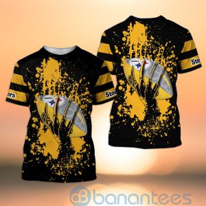 Pittsburgh Steelers Skull Hand NFL Football Team Logo Ball 3D All Over Printed Shirt Product Photo